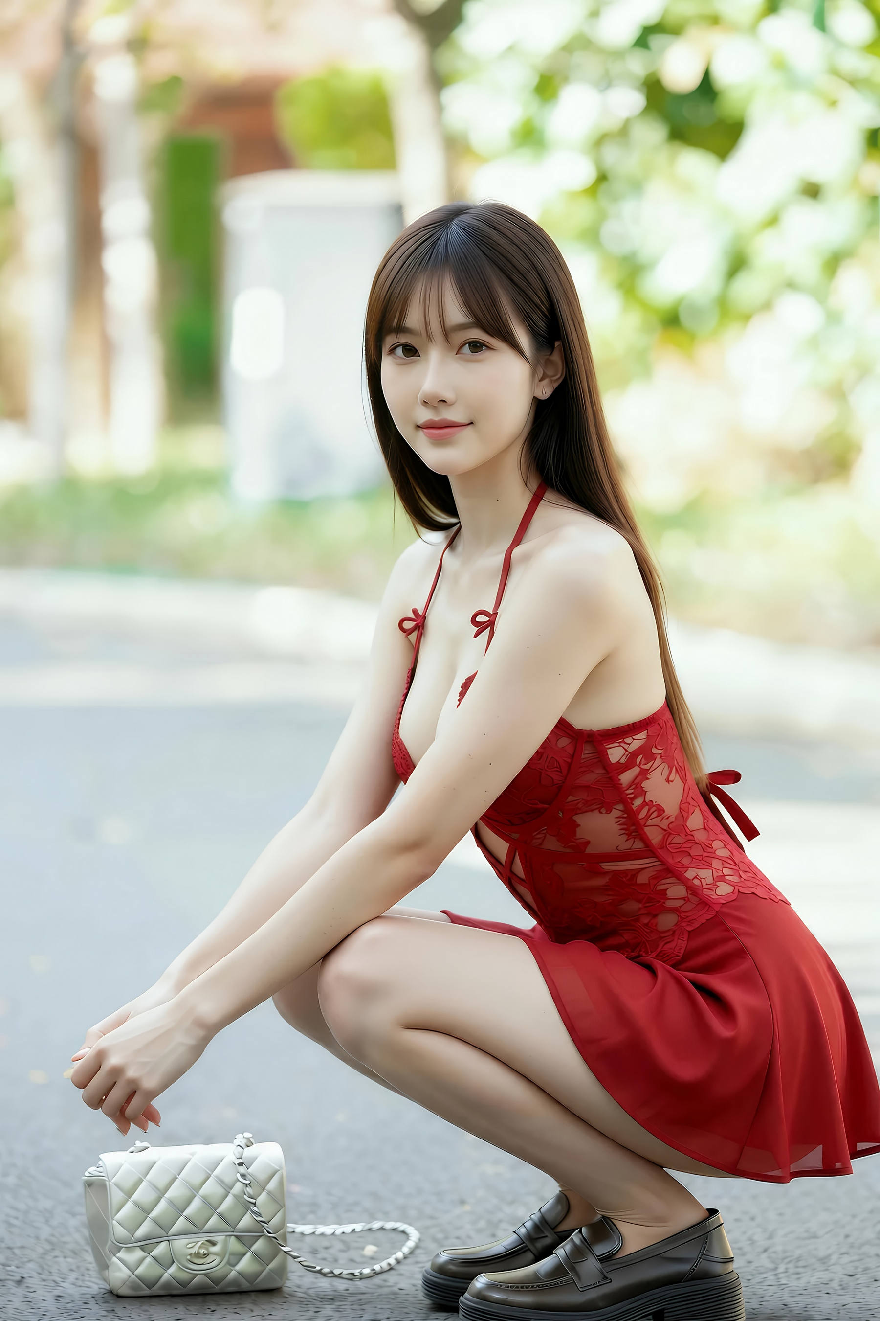 Gallery - [AiGirl] 婉婉 红色吊带裙 [78P] - 麻豆夹-美女图片-性感写真 - image 7