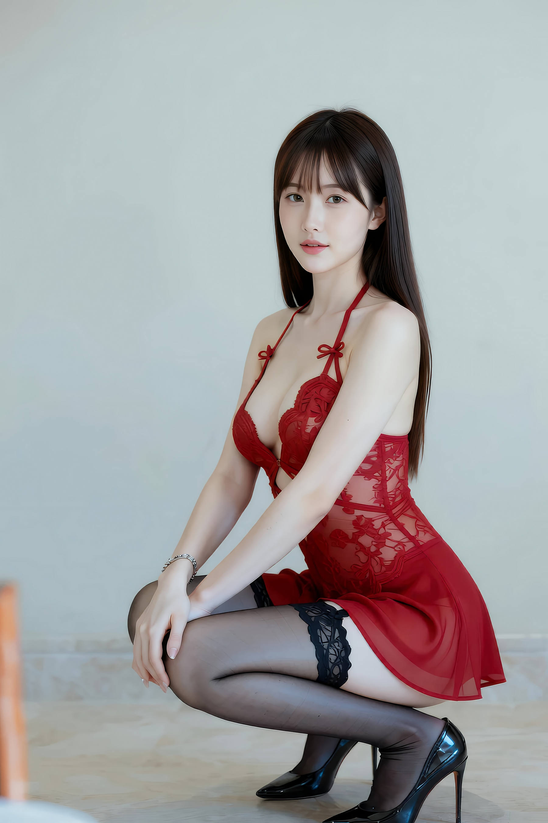 Gallery - [AiGirl] 婉婉 红色吊带裙 [78P] - 麻豆夹-美女图片-性感写真 - image 9