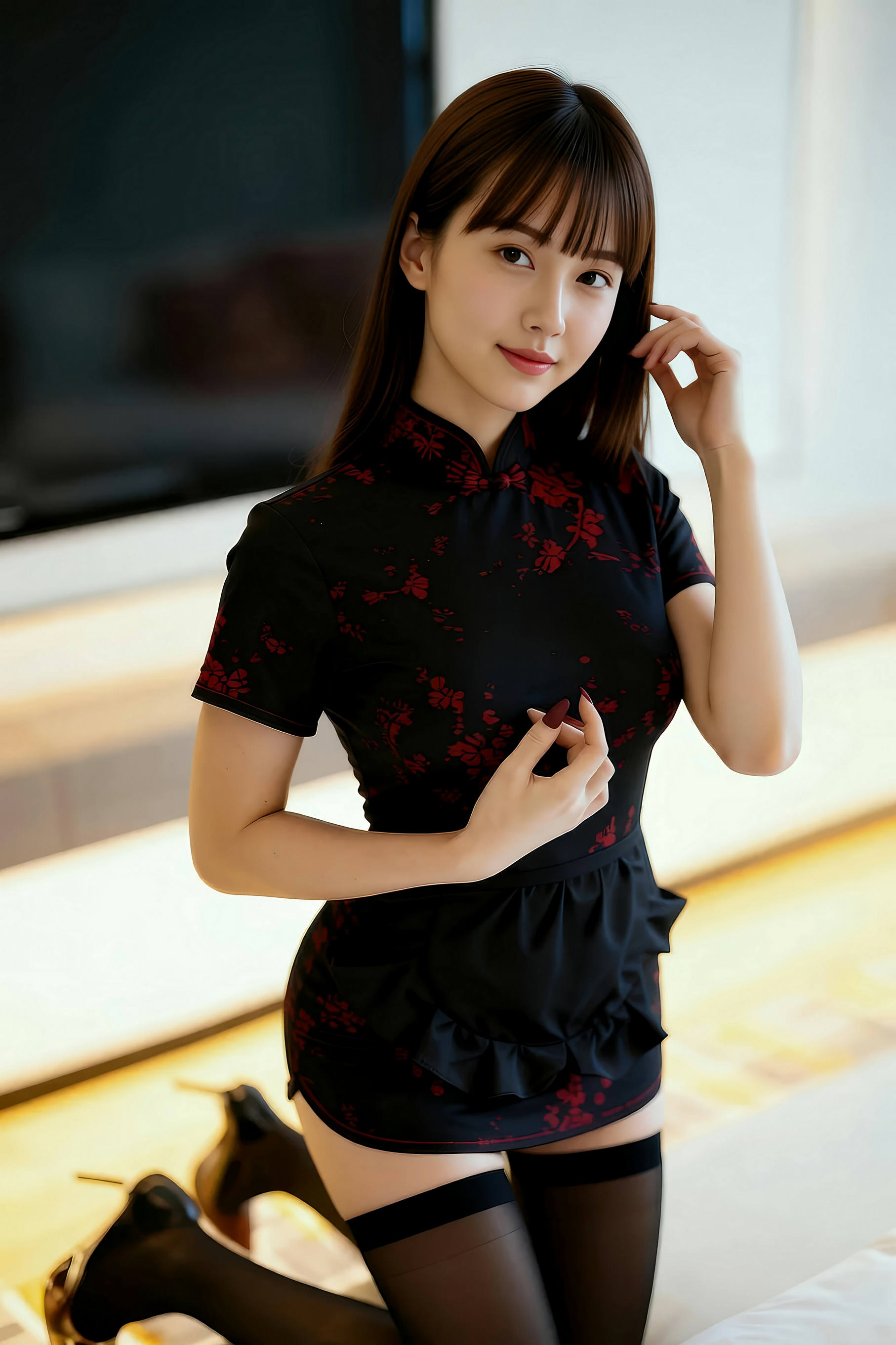 Gallery - [AiGirl] 婉婉 黑丝旗袍 [85P] - 麻豆夹-美女图片-性感写真 - image 4