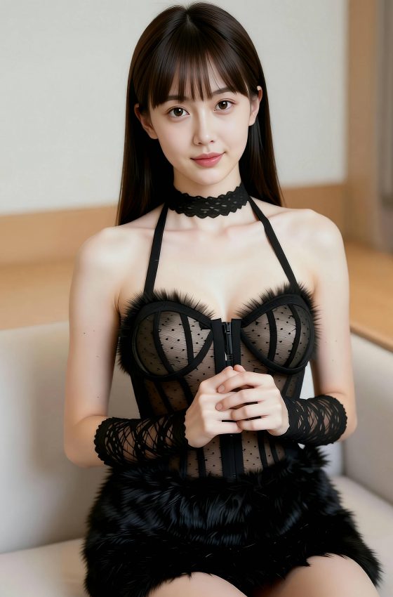 [AiGirl] 婉婉 条纹蕾丝 [85P]