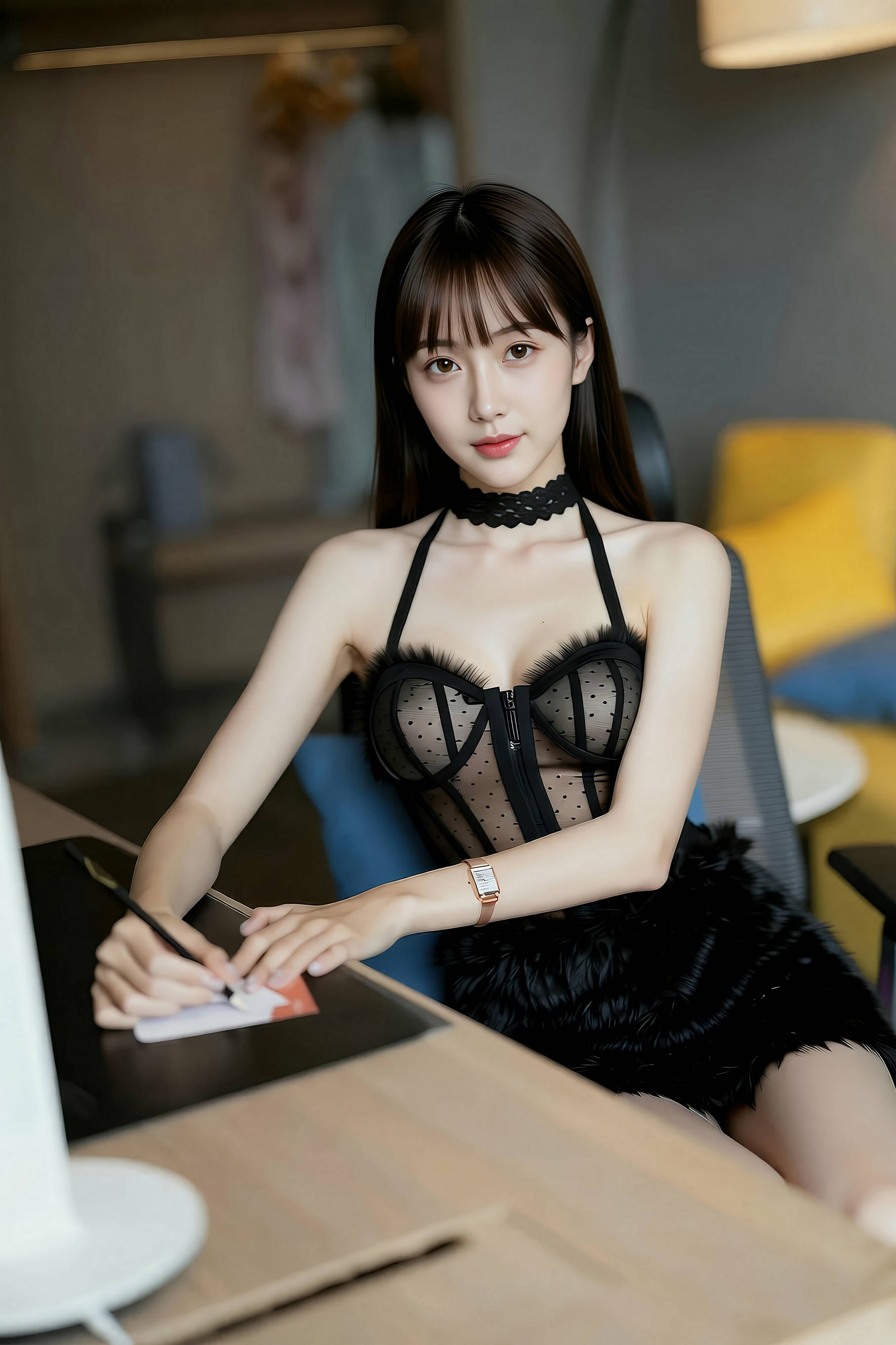 Gallery - [AiGirl] 婉婉 条纹蕾丝 [85P] - 麻豆夹-美女图片-性感写真 - image 9