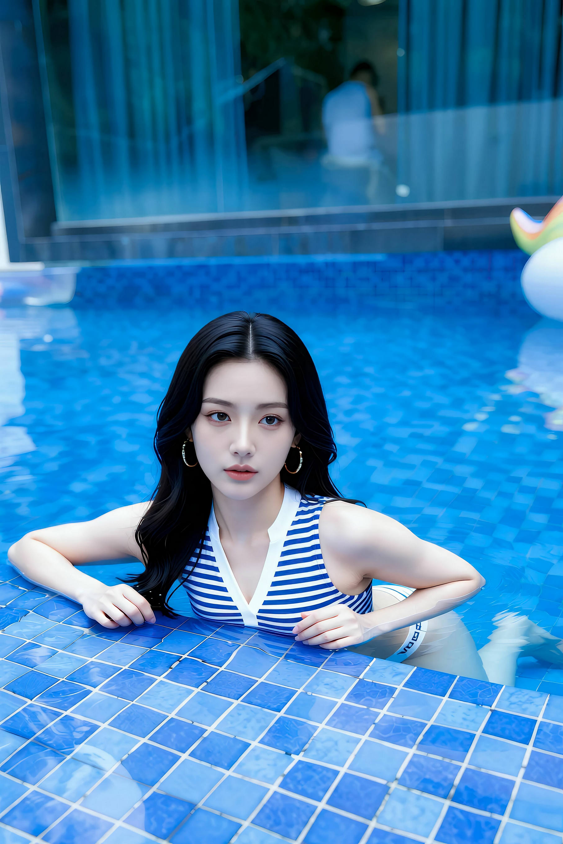 [AiGirl] 乐瑶 条纹泳衣 [69P]
